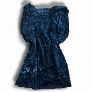 Valentino Deep Blue/Black Ruffled Dress